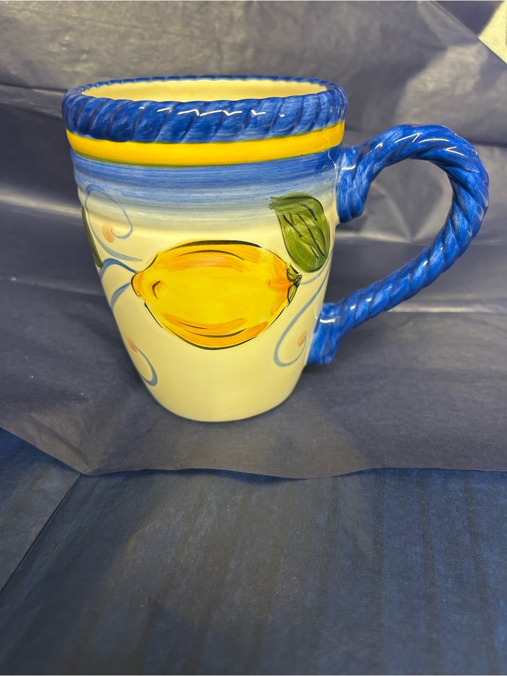 Lemon Italian Hand-Painted Ceramic Coffee Mug - Lemon Design